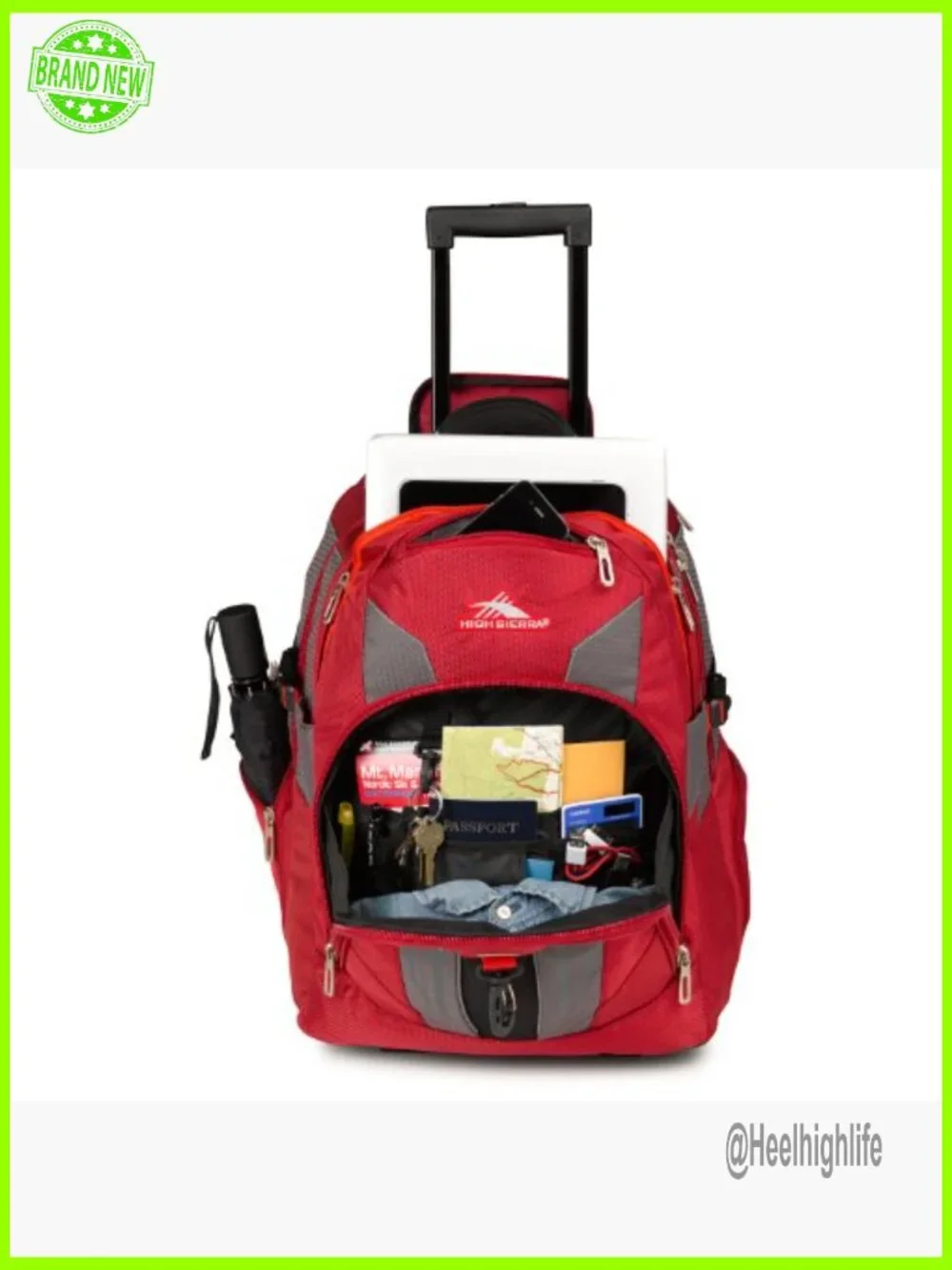 Rolling Laptop Backpack with Wheels, Padded 17-Inch Compartment, Water Resistant - Picture 3 of 4